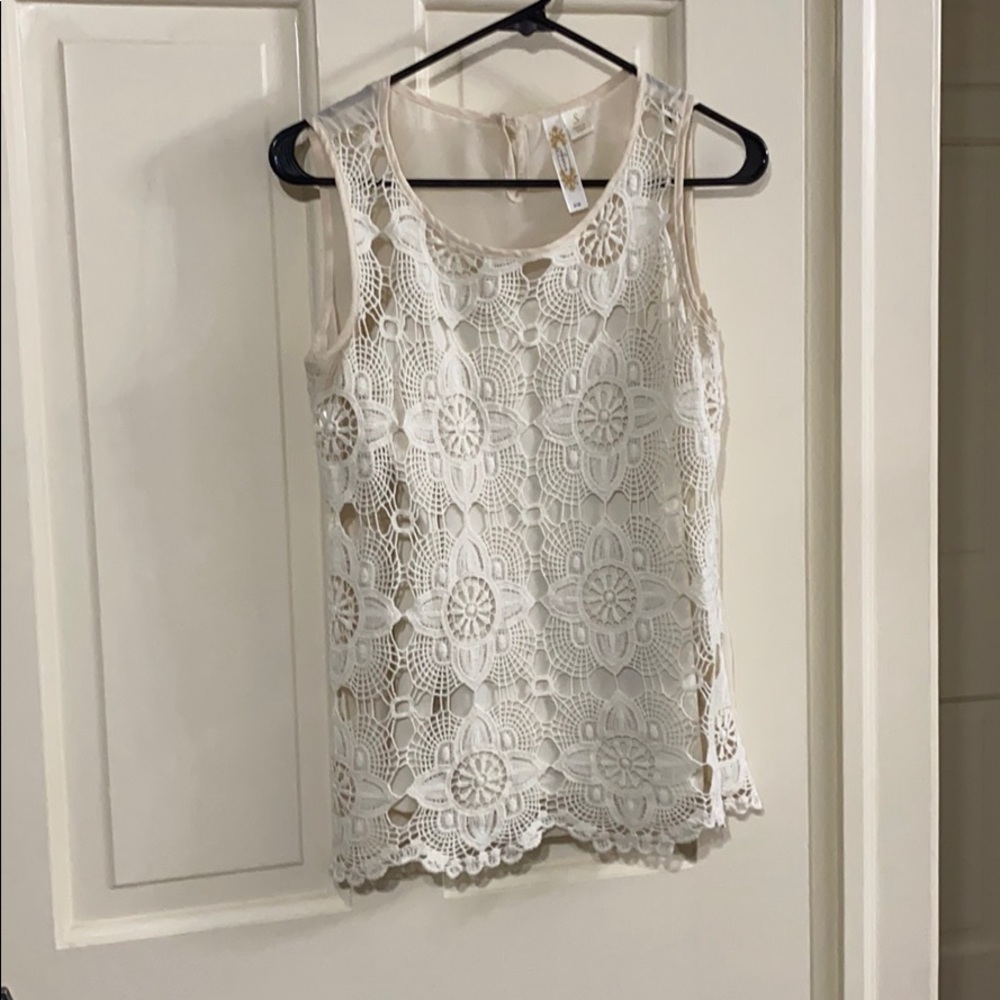 Crochet tank with slip